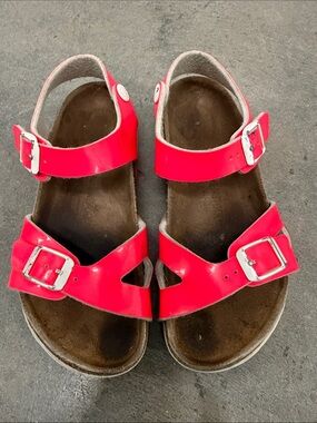 Birkenstock Kids Neon Pink Double-Buckle Sandals